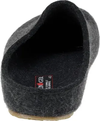 Produktbild von Haflinger Michl Grizzly Damen, Herren Schurwoll Haus Pantoffeln graphit, Kork-Fußbett mit Schurwollbezug
