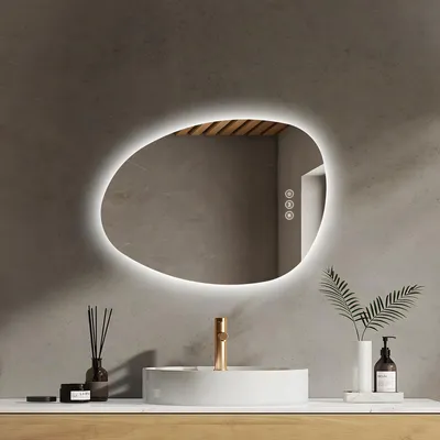 LED-Badspiegel asymmetrisch 65x45 cm Touch dimmbar IP44