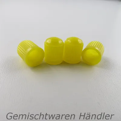 Produktbild von 4 x Ventilkappe Auto Kfz Motorrad Fahrrad Moped Kappen Plaste Gelb Valve Car Cap