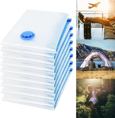 Produktbild von 5-facher Vakuum-Opbevakbeutel 60x80cm - Raumsparender, wiederverwendbarer, luftdichter, schimmelmilder, wasserdichter Beutel für Kleidung und Bettwäsche - aus PET+PE