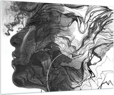 Produktbild von Bilder auf glas - Einteilig - Frau Linie Kunst. - 100x70cm - Glasbilder - Wandbilder - Bilder - zum Aufhängen bereit - Wanddekoration aus Glas - Glas Bilder - Wandbild auf Glas - GAA100x70-4687