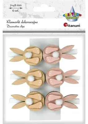 Productafbeelding van Houten decoratie: Houten konijnenfiguren, set van 6 - Titanum