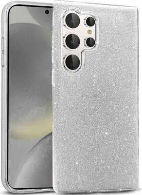 Produktbild von Conie Glitzer Schutzhülle für Samsung Galaxy S24 Ultra Hybrid Silikon Hard Case TPU Cover Hülle in Silber