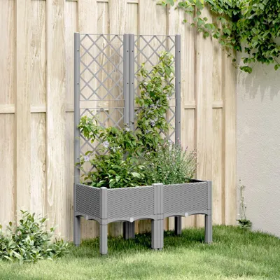 Obrázek produktu pro květináč s mříží Světle šedý 80x40x142 cm PP