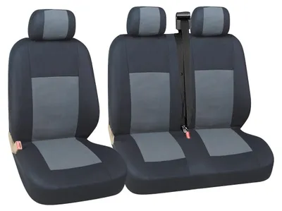 Produktbild von 2+1-Set universelle Sitzbezüge für Vordersitze (für Bus/Mikrobus), Farbe grau-schwarz, Textil