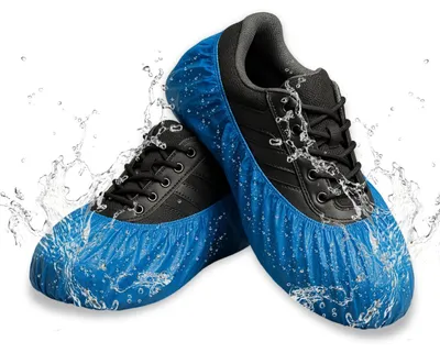 Wegwerf-Überschuhe, 100 Stück, wasserbeständig, blau, 3,4 g