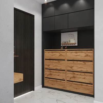 Produktbild von Schuhschrank für den Flur | Schuhregal modular | Schrank mit Platz zum Aufbewahren von Schuhen | Schuhbank mit die Klappe WOTAN EICHE Schuh-Kommode
