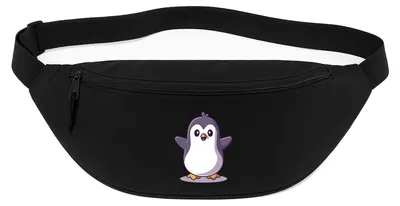 Produktbild von Huuraa Bauchtasche Pinguin Comic 2,5 Liter Black Polyester Crossbody Bag Geschenkidee