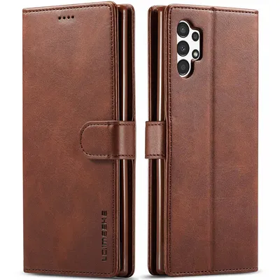 Immagine prodotto di Custodia per Samsung Galaxy A13 4G, flip case in pelle con chiusura magnetica e supporto, custodia protettiva marrone
