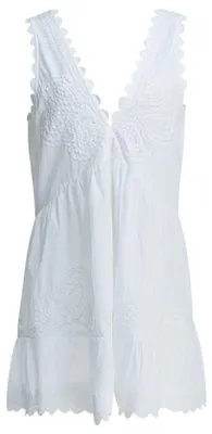 Imagen del producto de Vestido Juliet Dunn para mujer, color blanco, confeccionado en popelina de algodón