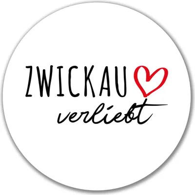 Produktbild von Huuraa Aufkleber Zwickau verliebt 10cm rund Sticker Geschenkidee