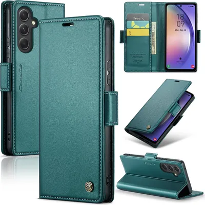 Produktbild von Galaxy A54 Hülle, Leder Brieftasche Kartenfach Schutzhülle mit Standfunktion für Samsung Galaxy A54 Grün