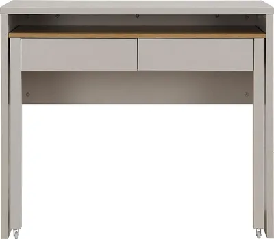 Produktbild von Konsolenschreibtisch ausziehbar mit 2 Schubladen - Beige und Naturfarben - LOAVIA