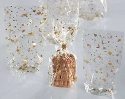 Immagine prodotto di 100x FOLIA 291/00 sacchetti in cellophane con stampa natalizia - 11,5 x 19 cm