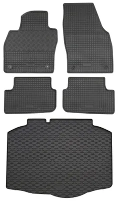 Rigum Gummi Fußmatten + Kofferraumwanne im Set für Seat Ibiza 5 6F, schwarz