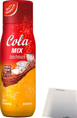 Produktbild von Gut & Günstig Cola Mix Getränkesirup (500ml Flasche) + usy Block