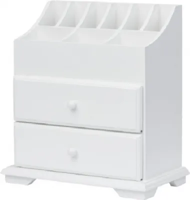 Produktbild von Make-up-Kosmetik-Organizer-Box mit Lippenstift Eyeliners Pinselhalter und Schubladen zum Aufbewahre