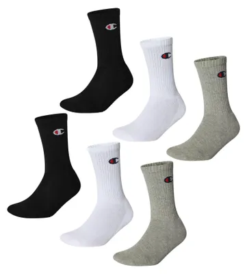 Productafbeelding van Champion Unisex Sokken, 6 paar - Enkel sokken, basic kleuren zwart/wit/grijs, maat EU 43-46