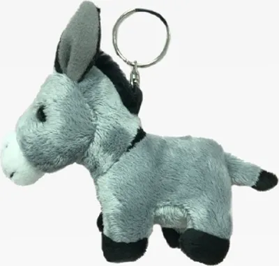 Produktbild von Schlüsselanhänger Plüschtier Esel 12x10 cm Kuscheltiere Stofftiere Schlüsselring Tier