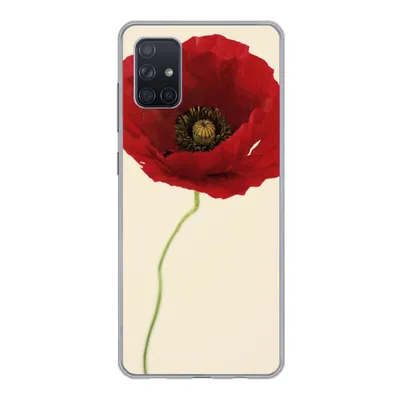 Produktbild von MuchoWow® Handyhülle Schutzhülle Hülle für Samsung Galaxy A71 Nahaufnahme einer roten Mohnblume Silikon Softcase Handy Hülle - Kartenbesitzer