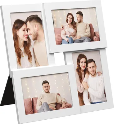 Immagine prodotto di Collage di liste fotografiche per 4 foto - montaggio a parete - 4 pezzi - bianco - RPF