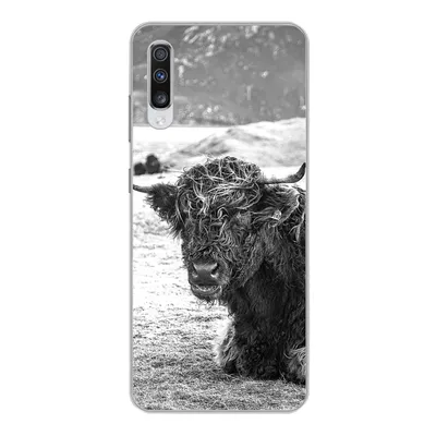Produktbild von MuchoWow® Handyhülle Schutzhülle Hülle für Samsung Galaxy A70 Schottischer Highlander - Berg - Tiere Silikon Softcase Handy Hülle - Schutzhaube