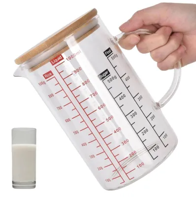 Image de Verre doseur en verre borosilicaté avec couvercle - 1000 ml