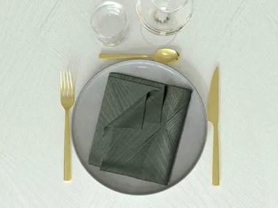 3er-Set Servietten 45 x 45 cm luxuriös grün