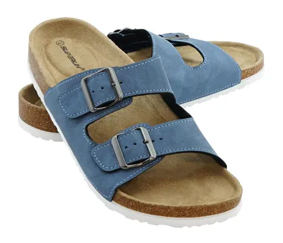 Produktbild von + Pantoletten Sandalen Hausschuhe Schlappen Clogs Kork Fußbett Gr.36-49