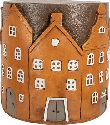 Zdjęcie produktu dla Stół do sadzenia roślin Clayre & Eef Ø 39x39 cm Pomarańczowy Plastik