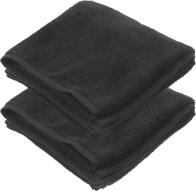 Produktbild von 2 schwarze Baumwollhandtücher mit schneller Wasseraufnahme, tragbare Haartücher für Erwachsene im Alltag, inspiriert vom Bambus-Handtuchdesign