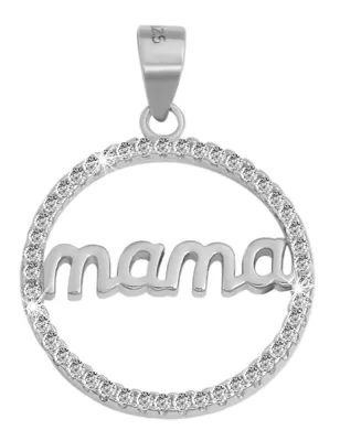 Produktbild von Kettenanhänger Mama 925 Sterlingsilber mit Zirkonia Silberschmuck Muttertag