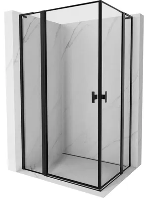 Obrázek produktu pro Mexen Mist L Duo sprchový kout otočný 100 x 90 cm, černý rám, černý - 8A4L-100L-090P-70-70