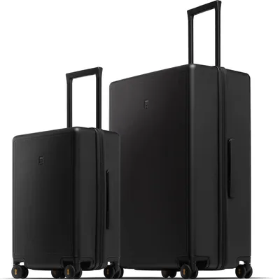 Produktbild von Reiskoffer - Set von 2 - 40L & 105L - Sehr Stark, Langlebig, Stabil - mit TSA-Schloss & 360° Rädern - Mikrodiamanten Design - Kofferset - 54 x 23.5 x 37 cm & 76 x 30.5 x 50.5 cm - Handgepäck - Koffer - Verstellbarer Handgriff - 3-lagig - Urlaub - Schwarz