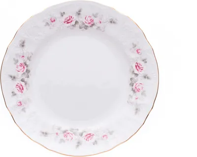Produktbild von Thun 1794 Dessertteller, Tschechisches Porzellan, Bernadotte, 19 cm, rosa, Goldlinie, Thun