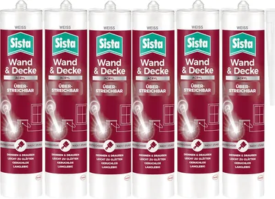 Produktbild von Sista Wand & Decke Acryl, Kartusche, weiß, 6x 280ml