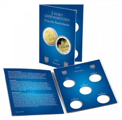 Produktbild von Münzkarte für 5 dt. 2-Euro-Gedenkmünzen Thüringen (Jg. 2022)