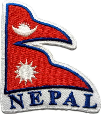 Produktbild von Nepal Flagge Fahne - Aufnäher, Bügelbild, Aufbügler, Applikationen, Patches, Flicken, Zum Aufbügeln, Größe: 7,8 x 6,8 cm
