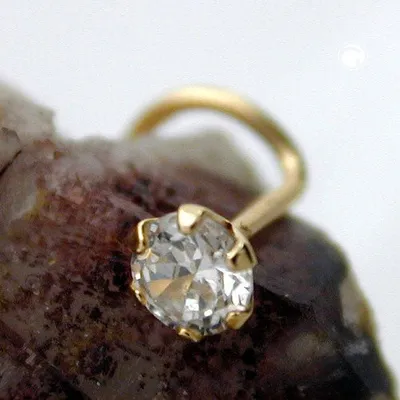 Produktbild von Nasenstecker 3mm Zirkonia 18Kt GOLD