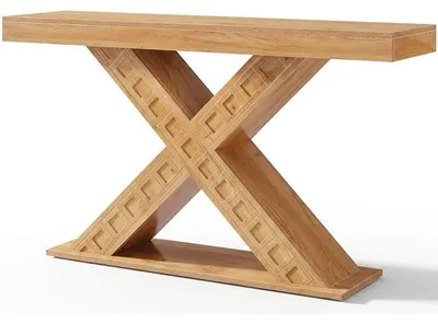 Zdjęcie produktu dla Stolik konsolowy HOGA-ZF0002, 33,7 x 145,1 x 81,4 cm, w kolorze rustykalnego brązu