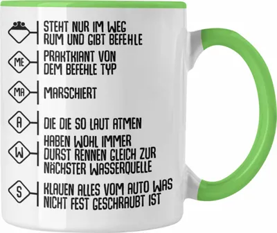 Produktbild von Trendation - Feuerwehr Tasse Geschenke Zubehör Lustig Einsatz Geburtstag Spruch Mann Praktikant (Grün)