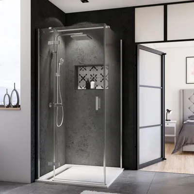 Produktbild von Breuer Panorama Seitenwand alu chromeffekt Klarglas inkl. CER teilgerahmt 900 für Drehtür+FT Typ 3384/3385
