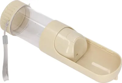 Produktbild von 2 in 1 Hundwasserflasche tragbarer Leckage Proof Haustier für Katzen im Freien im Freien 350 ml Weiß