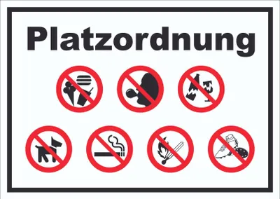 Produktbild von Schild Platzordnung A6 Rückseite selbstklebend