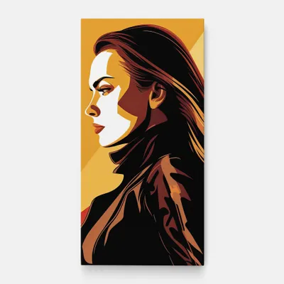 Produktbild von ARTHUB® Leinwandbild 50x100 cm, Graphical Pop Girl | Wohnzimmerdekoration, Hängende Bilder, Wanddekoration, Heimdekoration, Moderne, Pop