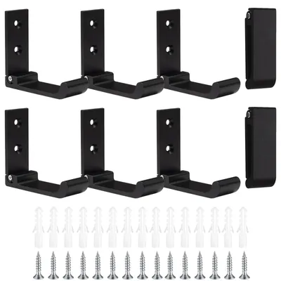 8 Klapphaken aus Aluminium, schwarz, 5 cm, Wandhaken