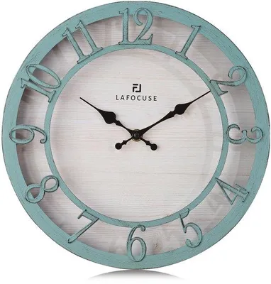 Produktbild von Silent Green Wanduhr, Retro Stil, Große, Höhere 3D Ziffern, Ländliche Stil, Stille, Shabby Chic Antike Dekoration, Nicht-Tickend, 30cm