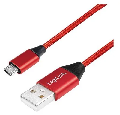 Obrázok produktu pre Logilink USB 2.0 Kabel zu USB-B Stecker, rot, 0,3m