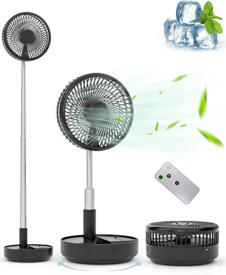 Produktbild von Faltbarer Tischventilator, Ventilator, 7200 mAh Akku USB Tischventilator, kompakter Mini Ventilator, Standventilators für zu Hause Schlafzimmer