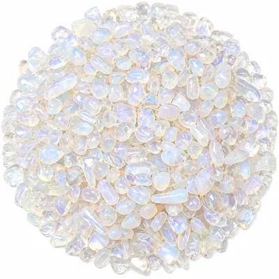 Produktbild von Mondstein-Perlen - Synthetische Edelstein-Chips zur Schmuckherstellung - 3 mm bis 5 mm - 500 Stück